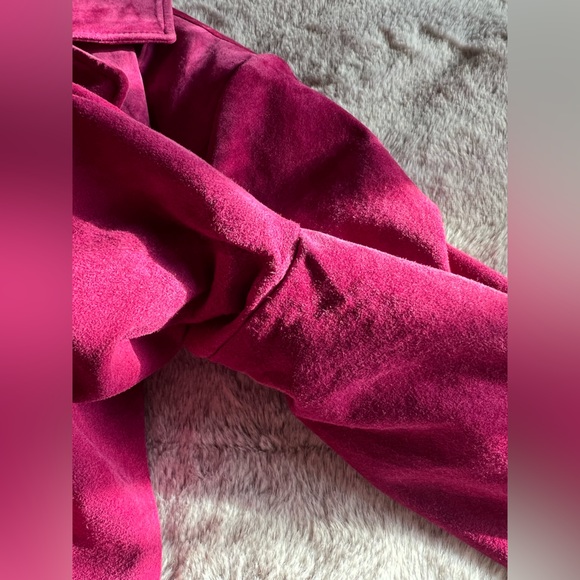 💜Preston & York💜 Fuchsia Genuine Suede Bomber Jacket - Sz XL - Picture 11 of 13